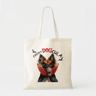 Belgian Tervuren Vampire Dog Trick or Treat Tote Bag