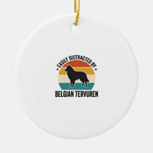 Belgian Tervuren Vintage Dog Lover Shirt Design_1 Ceramic Ornament