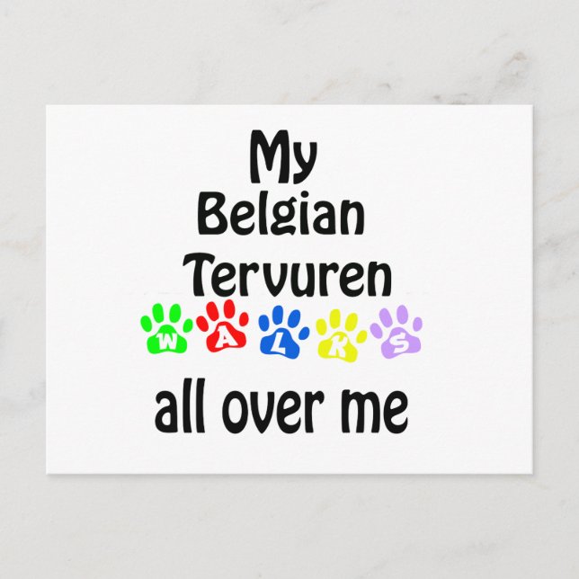 Belgian Tervuren Walks Design Postcard (Front)