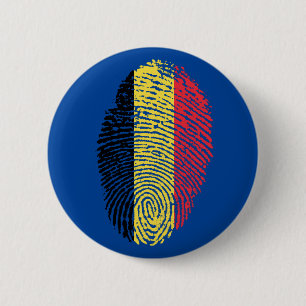 Belgian touch fingerprint flag 6 cm round badge