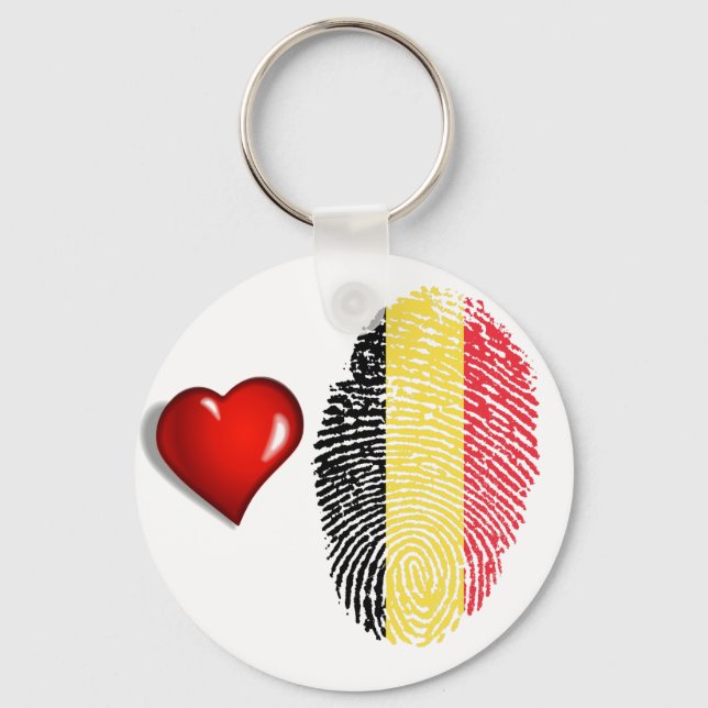 Belgian touch fingerprint flag key ring (Front)