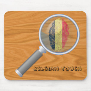 Belgian touch fingerprint flag mouse pad