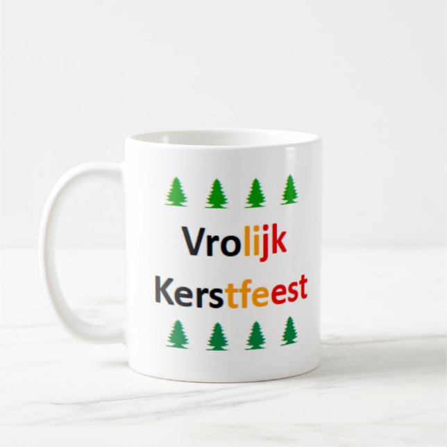 belgian vrolijk kerstfeest coffee mug (Left)