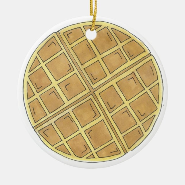 Belgian Waffle Diner Brunch Food Restaurant Chef Ceramic Ornament (Front)