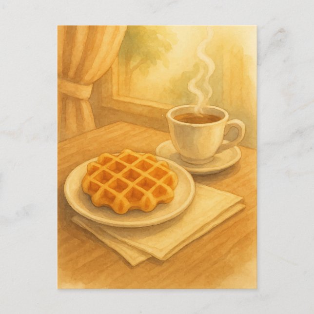 Belgian Waffle Postcard – A Sweet Day in Belgium (Front)