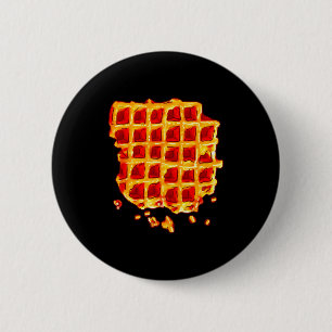 Belgian Waffle Syrup Breakfast Food Snack Waffle L 6 Cm Round Badge