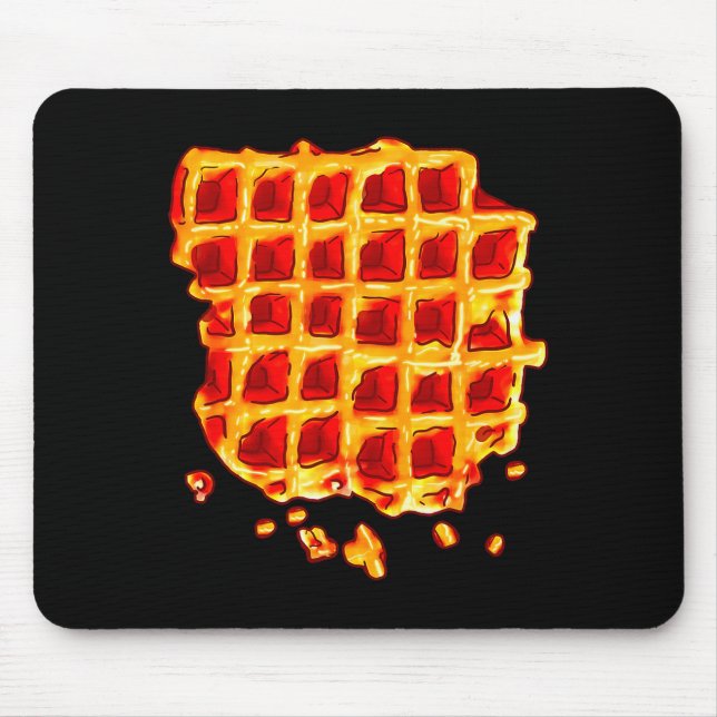 Belgian Waffle Syrup Breakfast Food Snack Waffle L Mouse Pad (Front)