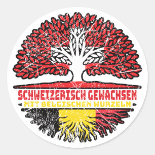 Belgien Belgisch Schweizer Schweiz Baum Wurzel Classic Round Sticker