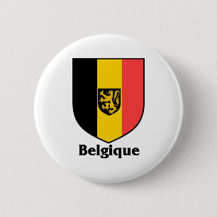 Belgique Crest / Belgium Flag 6 Cm Round Badge