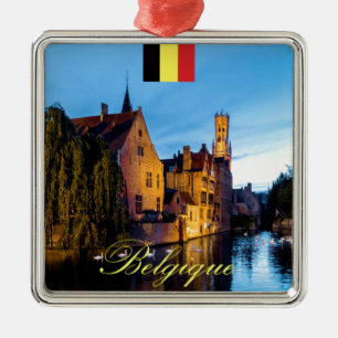 Belgique Mediaeval Bruges - Pro Photo Metal Ornament