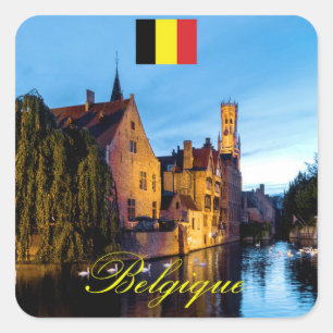 Belgique Mediaeval Bruges - Pro Photo Square Sticker