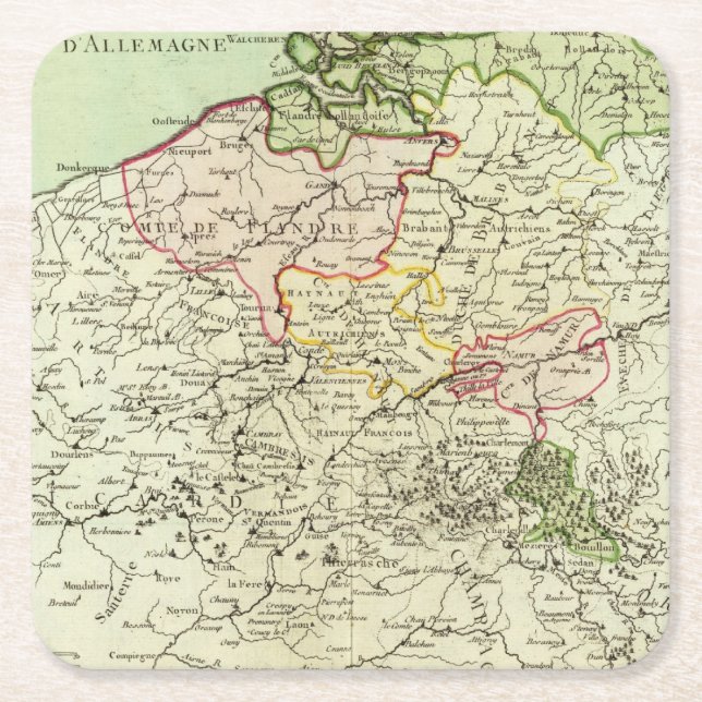 Belgium 3 square paper coaster (Front)