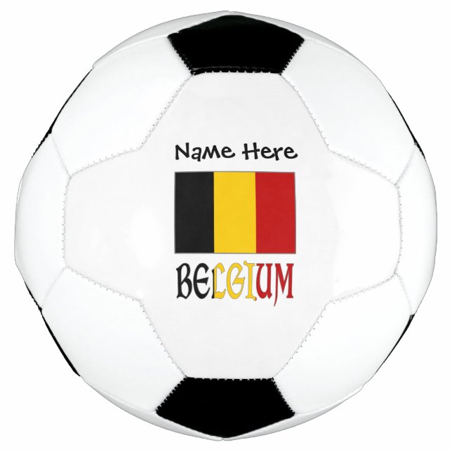 Belgium and Belgian Flag Personalised  Soccer Ball (Front)