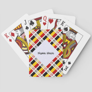 Belgium and Belgian Flag Tiled Personalised Playing Cards