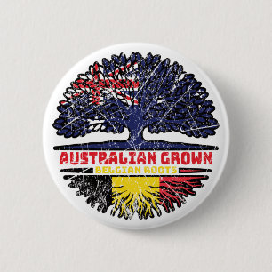Belgium Belgian Australian Australia Tree Roots 6 Cm Round Badge