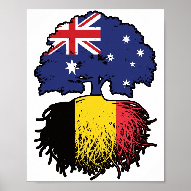 Belgium Belgian Australian Australia Tree Roots Poster (Front)