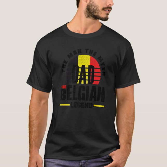 Belgium Belgian Belgium Flag Father  1 T-Shirt (Front)