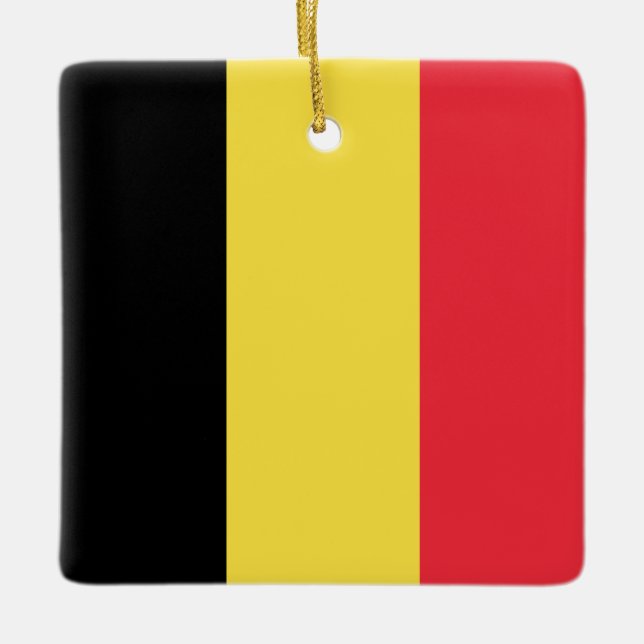 Belgium (Belgian) Flag Ceramic Ornament (Front)