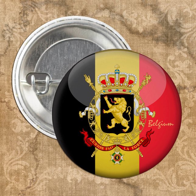 Belgium & Belgian Flag fashion, bags / sports fan 3 Cm Round Badge (Creator Uploaded)