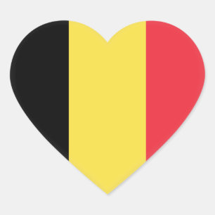 Belgium (Belgian) Flag Heart Sticker