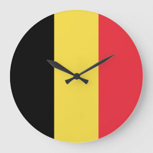 Belgium (Belgian) Flag Large Clock