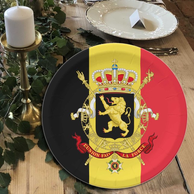 Belgium, Belgian Flag - party, birthday /sports  Paper Plate (Creator Uploaded)