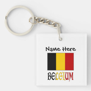 Belgium Belgian Flag Personalised Key Ring