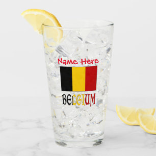 Belgium Belgian Flag Red Personalisation Drinking Glass