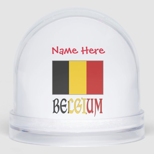 Belgium Belgian Flag Red Personalisation  Snowglobe (Front)