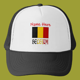 Belgium Belgian Flag Red Personalized Trucker Hat