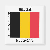 Belgium Belgian Languages Flag Square Magnet