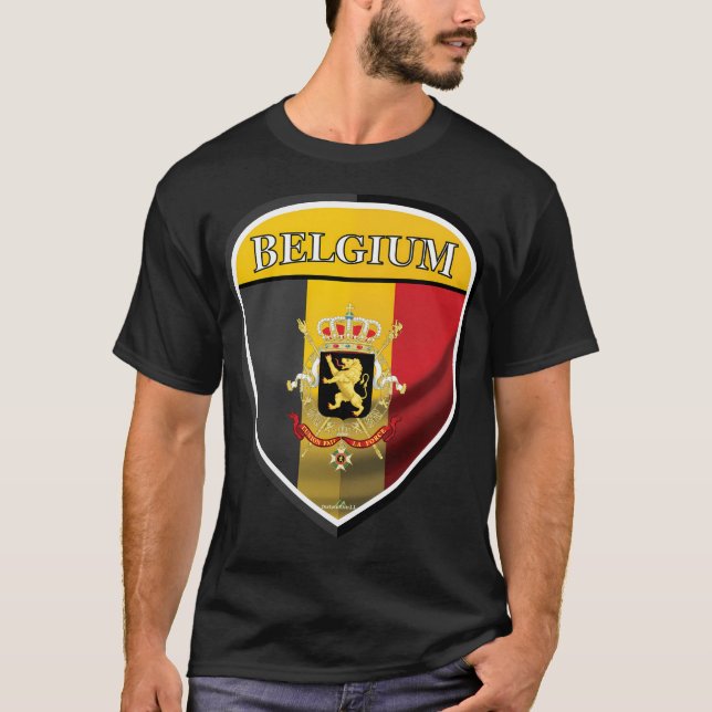 Belgium Belgique Belgian Shield T-Shirt (Front)