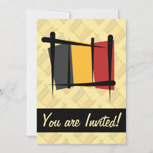 Belgium Brush Flag Invitation