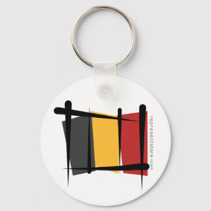 Belgium Brush Flag Key Ring