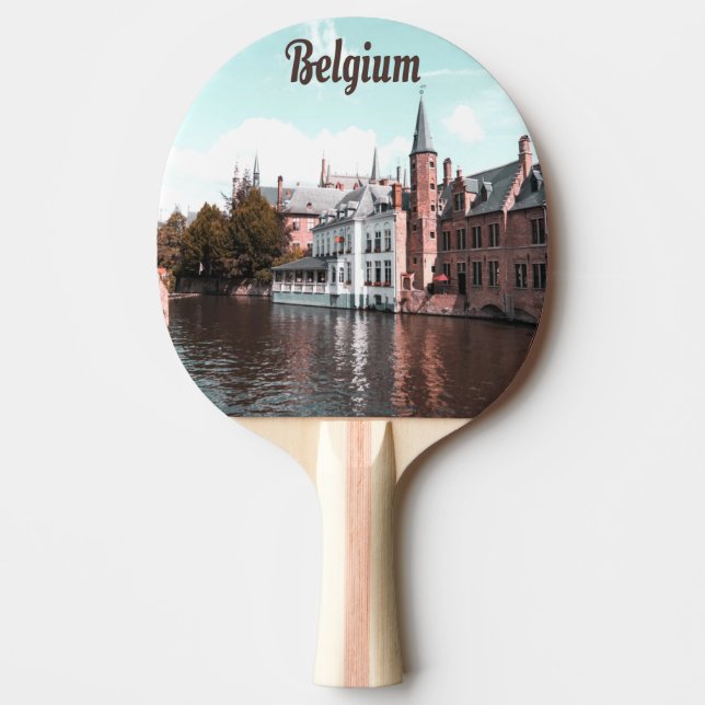 Belgium Brussels Canal Ping Pong Paddle (Front)