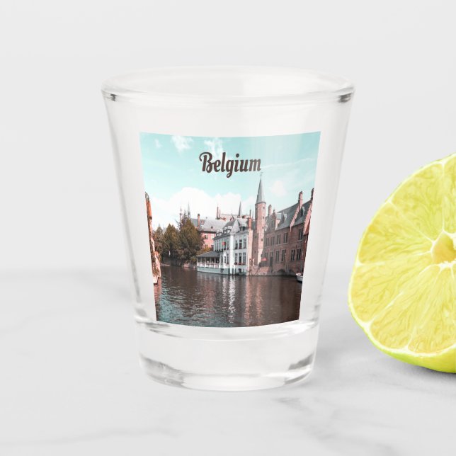 Belgium Brussels Canal Shot Glass (Front)