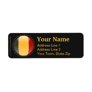 Belgium Bubble Flag Return Address Label