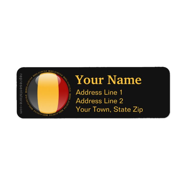 Belgium Bubble Flag Return Address Label (Front)