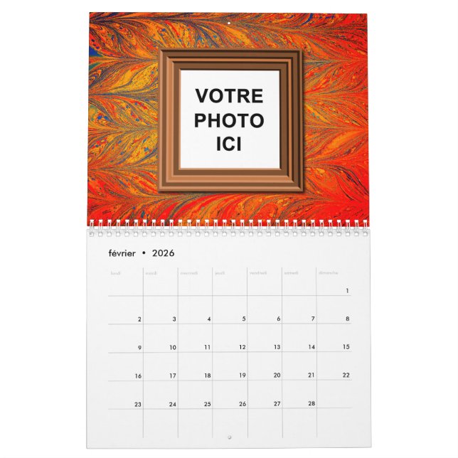 Belgium | Calendrier Personnalisé avec vos Photos  Calendar (Feb 2026)