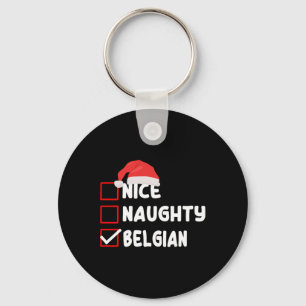 Belgium Christmas Costume Funny Belgian Xmas Santa Key Ring