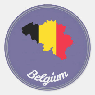Belgium Classic Round Sticker