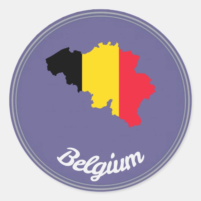 Belgium Classic Round Sticker (Front)