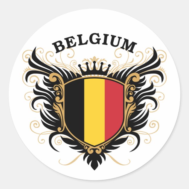Belgium Classic Round Sticker (Front)