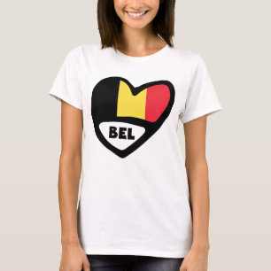 Belgium Country Code Flag Heart BEL T-Shirt