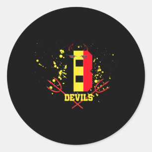 Belgium Devils Soccer Sport Classic Round Sticker