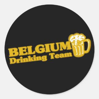 Belgium Drinking Team Classic Round Sticker
