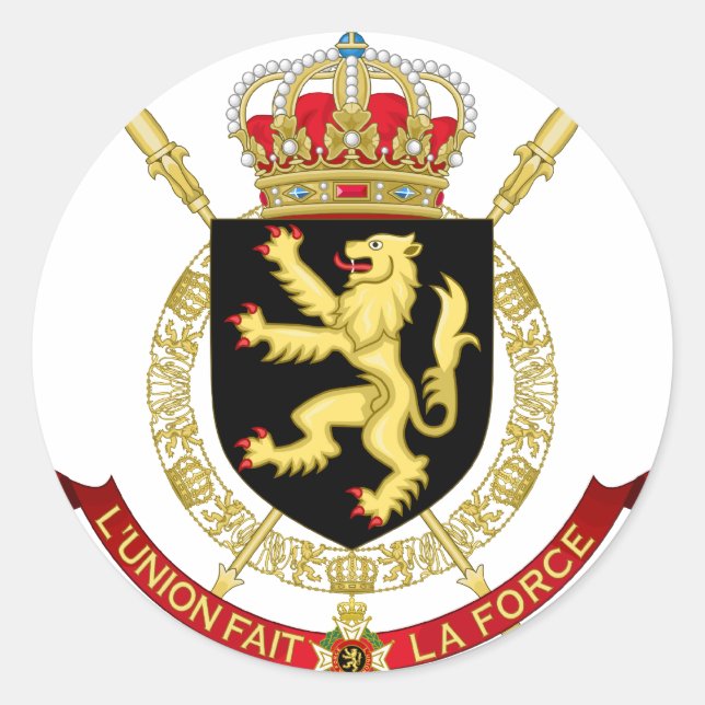 belgium emblem classic round sticker (Front)