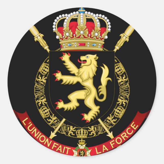 belgium emblem classic round sticker (Front)