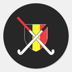 Belgium Field Hockey Be Belgique Clic Flag Tee Classic Round Sticker