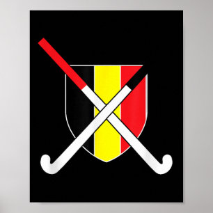 Belgium Field Hockey Be Belgique Clic Flag Tee Poster